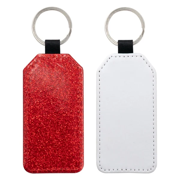 PU Glitter Leather Sublimation Keychains